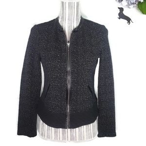 Jessica Simpson faux leather collar bomber jacket.